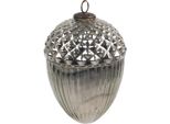 Guaina Natalizia Clayre & Eef Ø 10X15 Cm Vetro Color Argento