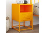 Vidaxl Comodino Giallo Senape 36X39X60,5 Cm Acciaio