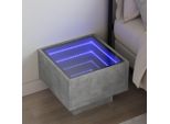 Vidaxl Comodino Con Infinity Led Grigio Cemento 40X40X30 Cm