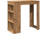 Vidaxl Tavolo Da Bar Con Ripiano Rovere Artigianale 102X50X103,5 Cm Materiale A Base Di Legno