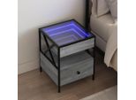 Vidaxl Comodino Con Infinity-Led Grigio Sonoma 40X40X51 Cm