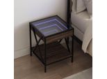 Vidaxl Comodino Con Infinity Led Effetto Rovere Marrone 40X40X49 Cm