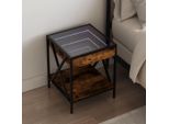 Vidaxl Comodino Con Infinity-Led In Rovere Fumé 40X40X49 Cm