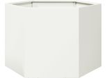 Vidaxl Fioriera Esagonale Bianca 69X60X45 In Acciaio