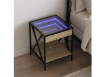 Vidaxl Comodino Con Infinity Led Rovere Sonoma 40X40X49 Cm