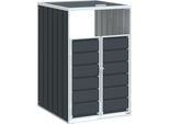 Vidaxl Contenitore Per Rifiuti Per 1 Contenitore Antracite 72X81X115 Cm Acciaio