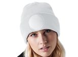 Berretto A Busta Con Patch A Cerchio Unisex Beechfield RW7304 (Taglia Unica) (Bianco)