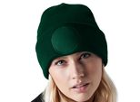 Berretto A Busta Con Patch Circolare Unisex Beechfield RW7304 (Taglia Unica) (Verde Bottiglia)