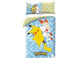 Pokemon Bettbezug Triangoli Blu 140 X 200 Cm - 90 X 70 Cm - Poliestere
