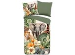 Hip Bettbezug "Mandala, Fiori E Animali Safari"" - GrüN - (135X200 Cm) - Baumwolle Satin"