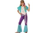 Bristol Novelty - Costume "Hippy"" - Ragazze BN5976 (L) (Bianco/Blu Cielo/Viola)"