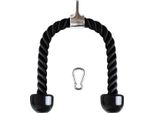 Campteck U6935 - Corda Per Tricipiti In Nylon Corda Attorcigliata Corda Per Tricipiti Da Tirare Giù Con Maniglie Antiscivolo - Bicipiti, Tricipiti, Palestra O Casa - Nero