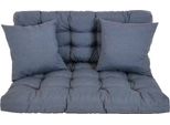 Set Di Cuscini Eur Pallet Seduta 120 X 80 X 8 Cm E Schienale 120 X 45 X 8 Cm Grigio Scuro