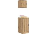 Vidaxl Armadi Da Garage 2 Pezzi. Materiale Artigianale In Legno Di Quercia