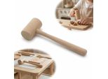 Mini Martello Per Bambini In Legno Di Faggio, 18 Cm, Giocattolo