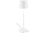 Lampada Da Tavolo Poldina Bianca 230V Con Spina Led Dimmerabile 11X38 Cm - Design Moderno In Alluminio