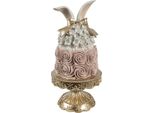 Figura Decorativa Per Torta Clayre & Eef Ø 17X35 Cm Plastica Bianca Rosa
