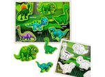 Puzzle Di Legno Con Forme Di Dinosauro 12El