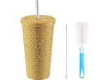 500 Ml Bottiglia D'acqua In Acciaio Inox Con Decorazioni Di Strass, Tumbler D'acqua Sottovuoto Per Le Donne