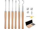Set Di 6 Pezzi Di Coltelli Per La Tornitura Del Legno - Set Di Utensili Per La Tornitura Del Legno - Utensili Per La Tornitura Del Legno - Pacchetto Completo Di Accessori Per La Tornitura Del Legno