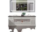 Specchio Da Bagno A Led, Doppia Illuminazione, Funzione Antiappannamento, Grigio Chiaro