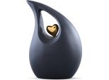 Urna A Goccia Xxl Da 3 Litri - Urna In Metallo Nero Opaco Per Ceneri Umane E Animali - Elegante Urna Commemorativa