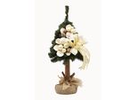 Pinus Company | Albero Di Natale - 65 Cm - Ecrù - Fatto A Mano - Rustico Ed Elegante - Con Decorazioni