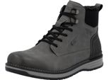 Rieker Uomo Stivali Stringati Foderati Grigio-Nero, Colore:Grigio, Taglia EU:42