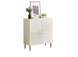 Aiorber Credenza Moderna In Mdf Bianco Con Gambe In Acciaio E Maniglie In Lega Di Zinco - Elegante Mobile Contenitore Per Ogni Casa, Bianco
