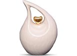 Urna A Goccia 800 Ml In Alluminio - Urna Decorativa Bianca Per Ceneri Umane E Animali - Unica Ed Elegante
