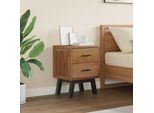Vidaxl Comodino Con Cassetti Marrone 40 X 35 X 55 Cm In Legno Massiccio Di Teak