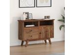 Vidaxl Credenza Con Cassetti Marrone 100 X 30 X 68 Cm In Legno Massiccio Teak