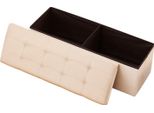 Vevor Pouf Pieghevole Con Vano Portaoggetti (Rettangolare), Poggiapiedi Con Tasche Laterali, Sgabello Imbottito Pieghevole Con Portata Fino A 299,37 Kg, 11 X 38 X 38 Cm, Per Soggiorno, Camera Da Letto, Corridoio, Beige