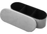 Vevor Pouf Pieghevole Con Vano Portaoggetti (Ovale), Sgabello Imbottito Pieghevole Con Capacità Di Carico Fino A 299,37 Kg, 11 X 38 X 38 Cm, Cassapanca Pouf Per Soggiorno, Camera Da Letto, Ingresso, Grigio
