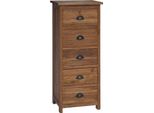 Vidaxl Cassettiera Con Cassetti Marrone 45 X 35 X 110 Cm In Legno Massiccio Di Teak