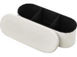 Vevor Pouf Pieghevole Con Vano Portaoggetti (Ovale) Poggiapiedi, Sgabello Imbottito Pieghevole Con Capacità Di Carico Fino A 299,37 Kg, 11 X 38 X 38 Cm, Pouf Cassapanca Per Soggiorno Camera Da Letto Corridoio, Beige