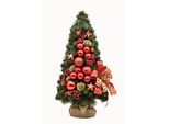 Pinus Company | Albero Di Natale - 60 Cm - Rosso - Fatto A Mano - Elegante Decorazione Natalizia