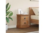 Vidaxl Comodino Con Cassetti Naturale 40 X 30 X 50 Cm In Legno Massiccio Di Teak