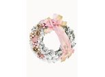 Pinus Company | Ghirlanda Ricoperta Di Neve - 45 Cm - Rosa - Elegante Decorazione Natalizia - Fatta A Mano