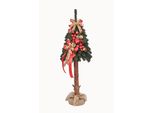 Pinus Company | Albero Di Natale Su Tronco D'albero 110 Cm - Rosso - Decorazione Elegante - Fatto A Mano E Unico