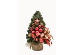 Pinus Company | Albero Di Natale - 40 Cm - Rosso - Fatto A Mano - Elegante Decorazione Natalizia