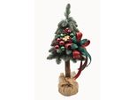 Pinus Company | Albero Di Natale Su Base Di Legno - 65 Cm - Argento E Verde - Decorazione Elegante - Fatto A Mano