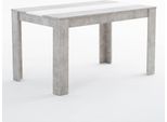 Tavolo Rettangolare 135×80 Cm In Melamina Effetto Cemento Con Striscia Centrale A Contrasto - Design Moderno, Robusto E Versatile Per Cucina, Sala Da Pranzo E Aree Commerciali - Ulisse - Grigio/Bianco