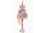 Pinus Company | Albero Di Natale Su Tronco D'albero - 110 Cm - Rosa - Fatto A Mano - Decorazione Glamour