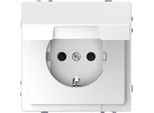 Merten MEG2310-6035 Presa Di Corrente Con Contatto Di Terra, Coperchio Incernierato, Protezione Tattile, Morsetti A Innesto, Bianco Loto, System Design
