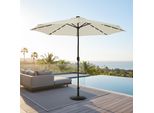 Ombrellone Mucola Ø3M Incl. Led Ombrellone Da Giardino Girevole A 360° Ombrellone A Sbalzo Ombrellone Da Spiaggia - Beige Con Led