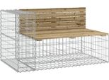 Syfax™ Panca Da Giardino Con Cesto Gabbione Legno Impregnato Di Pino