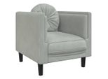 Syfax™ Poltrona Con Cuscino Grigio Chiaro In Velluto