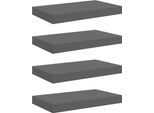 Vidaxl Mensole Sospese 4 Pz. Grigio Lucido 40X23X3,8 Cm Mdf