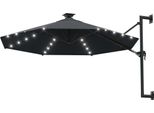 Vidaxl Ombrellone Da Parete Con Led 300 Cm Antracite